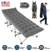 Folding Camping Cot Portable Sleeping Camping Bed Collapsible Travel Camp Cots Guest Bed Cot with 2-Sided Soft Pad 440LBS Max Load