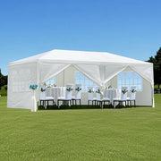 30′L × 10′W × 8.2′H Outdoor Waterproof Canopy Gazebo Patio Party Tent with 3 Window Sidewalls, 2 Zipper Walls for Weddin