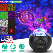 Galaxy Star Projector LED Sky Night Lamp USB Ocean Wave Star Light with Remote Control Wireless Music Speaker for Ceiling Bedroom