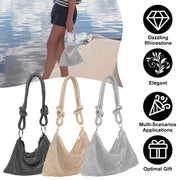 Rhinestone Evening Bag with Detachable Chain Strap