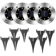 4pcs Solar Ground Light Waterproof Buried Light In-Ground Path Deck Lawn Patio Light 4LED