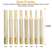 19Pcs Hammer Punch Set Drift Pin Punch Kit w/ Brass Chromium Plastic Punches for Gunsmithing Maintenance Armorers Watch Jewelry Craft w/ Portable Stor
