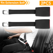 2Pcs Car Seat Belt Extender 9in Buckle Tongue Webbing Extension Safety Belt Auto Belt Clip Lengthening