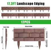 Garden Border Edging Panels 12-Pack with Rotatable Connectors