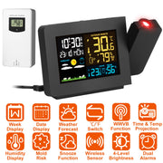 Atomic Projection Alarm Clock Radio Control Clock with WWVB Function Weather Station Dual AlarmsÊSnooze Outdoor Wireless Temperature Humidity Sensor