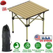 Folding Camping Table Portable Lightweight Carbon Steel Roll-up Picnic BBQ Desk with Carry Bag Heavy Duty for Outdoor Beach Backyard Party Patio Campi