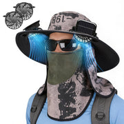 Solar Fan Hat with UPF50+ Sun Protection and Neck Flap