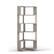 6 Tier Freestanding L-Shaped Corner Bookshelf For Living Room, Bedroom, Wooden Bookcase with anti-drop panle & anti tipp