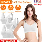 3 Pack Sport Bras For Women Seamless Wire-free Bra Light Support Tank Tops For Fitness Workout Sports Yoga Sleep Wearing