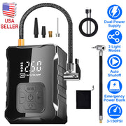 150PSI Cordless Tire Inflator Digital Air Compressor with LED Light Emergency Power Bank for Cars Motorcycles Bicycles Balls