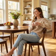 Solid Wood Dining Chair with Curved Backrest