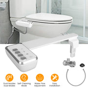 Bidet Attachment for Toilet Non-Electric Fresh Water Bidet Sprayer Toilet Seat Attachment with Dual Nozzles Water Flow Control Self-Cleaning Mode