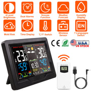 Electric Weather Station Snooze Alarm Clock Wireless Sensor Indoor Outdoor Thermometer Humidity Weather Forecast Temperature Frost Alert with Backligh
