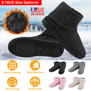 Women's Women's Snow Boots Suede Mid-Calf Boot Shoe Short Plush Warm Lining Shoes with  Anti-Slip Rubber Base Knitting Design