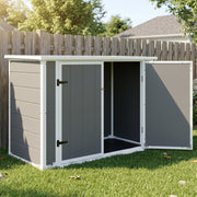 Resin Outdoor Storage Shed with Hydraulic Lid & Ramp 4.6x2.4 FT
