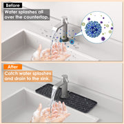 Silicone Faucet Mat Kitchen Sink Splash Guard Drain Mat Drying Pad Kitchen Mat Bathroom Drip Catcher