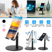 Cell Phone Stand Universal Tablets Phones Stand Holder Height Angle Adjustable Desktop Phone Stand No-Slip Aluminum Alloy Thick Case Friendly Phone Ho