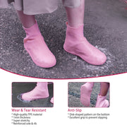 Waterproof Shoe Covers Reusable Not-Slip Rain Shoe Covers Protectors Foldable TPEÊRubber Shoe Protectors For Men Women Kids