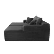 Sectional Couch with Double Chaise Lounge and Cup Holders