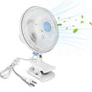8.66In Oscillating Clip On Fan 2 Speeds Quiet Clamp Fan with 90° Oscillating & Tilting Angle Desktop Wall Mount for Home Office Dorms Strollers