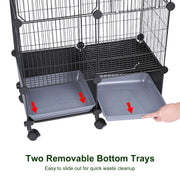 46-Inch Bird Cage with Wooden Perches and Lockable Wheels