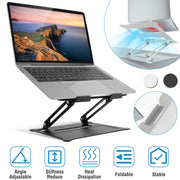 Laptop Stand Aluminum Angle Adjustable Ergonomic Computer Holder Riser Heat Vent Notebook Elevator For 10in-17in MacBook Pro 13 / 15