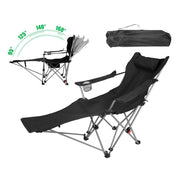 Reclining Camping Chair with Footrest – 4-Position Adjustable