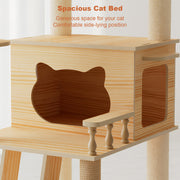 Cat Tree Tower 59" with Dual Acrylic Capsules & Scratching Posts