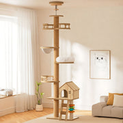 Floor-to-Ceiling Cat Tree with Adjustable Height & Sisal Post