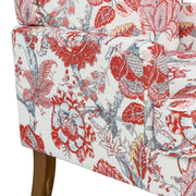 Floral Upholstered Accent Chair with Nailhead Trim
