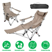 Reclining Camping Chair with Footrest – 4-Position Adjustable