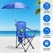 Camping Chair with Umbrella - Foldable Outdoor Chair 330lbs