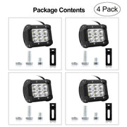 4 PCS 4Ó 18W Dual Row LED Waterproof Spot Light Pod Cube Light