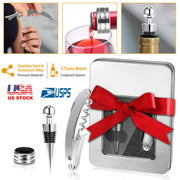3Pcs Corkscrew Bottle Opener Set Tool Foil Cutter Drip Collar Protector Cork Stopper Wine Bottle Cap Opener