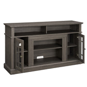 58" TV Stand with Glass Door Cabinets for TVs up to 65"
