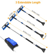 Extendable Ice Scraper with Snow Brush and Foam Grip