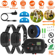 Dog Fence System Pet Containment System with 100 Adjustable Levels 2 Receivers IPX7 Waterproof Rechargeable Underground Fence for Small Medium Large D
