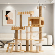 Cat Tree Tower 66.9" with Acrylic Capsules and Scratching Posts