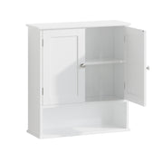 Wall Mounted Bathroom Cabinet with Adjustable Shelf & Doors