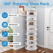 Rotating Shoe Rack Tower, 8-Tier 360° Spinning Organizer