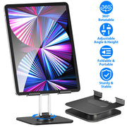 Foldable iPad Tablet Stand Adjustable Tablet Holder for Desk Rotatable Monitor Stand Holder Fit For iPad 11 10 9 8 7 Aluminum Alloy