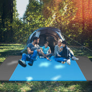 82.6x78.7in Sand Proof Picnic Blanket Water Resistant Foldable Camping Beach Mat with  4 Anchors 1 Carry Bag For 2-3 People