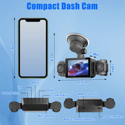 4-Channel Car Dash Cam | 1080P Front, Side/Rear Views, Night Vision & Parking Monitor