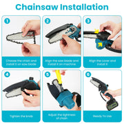 4 in 1 Cordless Pruning Shear and Electric Chainsaw With Max 5.5FT Extension Poles 4Ó/6Ó Pole Saw SK5 Blade Brushless Pruning Shear With 2Pcs 3.0Ah Ba