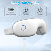 Eye Massager With Heat Music Wireless Eye Mask for Migraines Rechargeable Eye Care Device with Air Pressure Vibration Massage for Men Women Elders