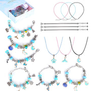 66Pcs Charm Bracelet Making Kit Kids\' Jewelry Necklace Making Kits Colorful DIY Charm Beads Pendant SetÊJewelry Decor Supplies with Gift Box for 5-12