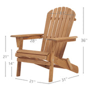 Folding Adirondack Chairs Set of 2 - Hemlock Wood Outdoor Seating