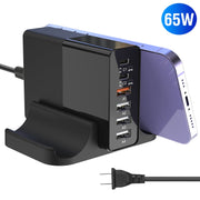 USB Fast Charger 45W 4-Port Fast Charging Station Type-C Wall Charger PD Adapter with 1 Type-C Port 3 USB-A Ports Fit for IOS Phone 13/iPad/Galaxy/Lap