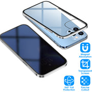 Privacy Magnetic Phone Case 360¡ Full Protection Anti Spy Phone Cover Double Sided Tempered Glass Magnet Absorption Fit for IOS Phone 12Pro Max
