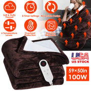 Electric Heated Flannel Throw Heated Blanket with 6 Heat Settings 1-8 Hours Auto off Washable for Home Office Usage 59x50in